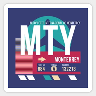 Monterrey, Mexico (MTY) Airport Code Baggage Tag Magnet